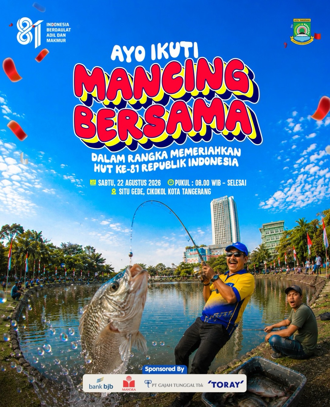 Featured image of post Mancing Bersama HUT ke-81 RI Digelar di Situ Gede Cikokol, Sabtu 22 Agustus 2026
